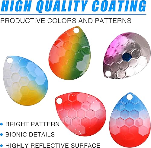 Miniatura 3 de Spinner Blades for Lure Making Kit, 30pcs Hammered Colorado Blades Mixed Colors Lure Making Supplies for Spinner Spinnerbaits Walleye Rig Fishing