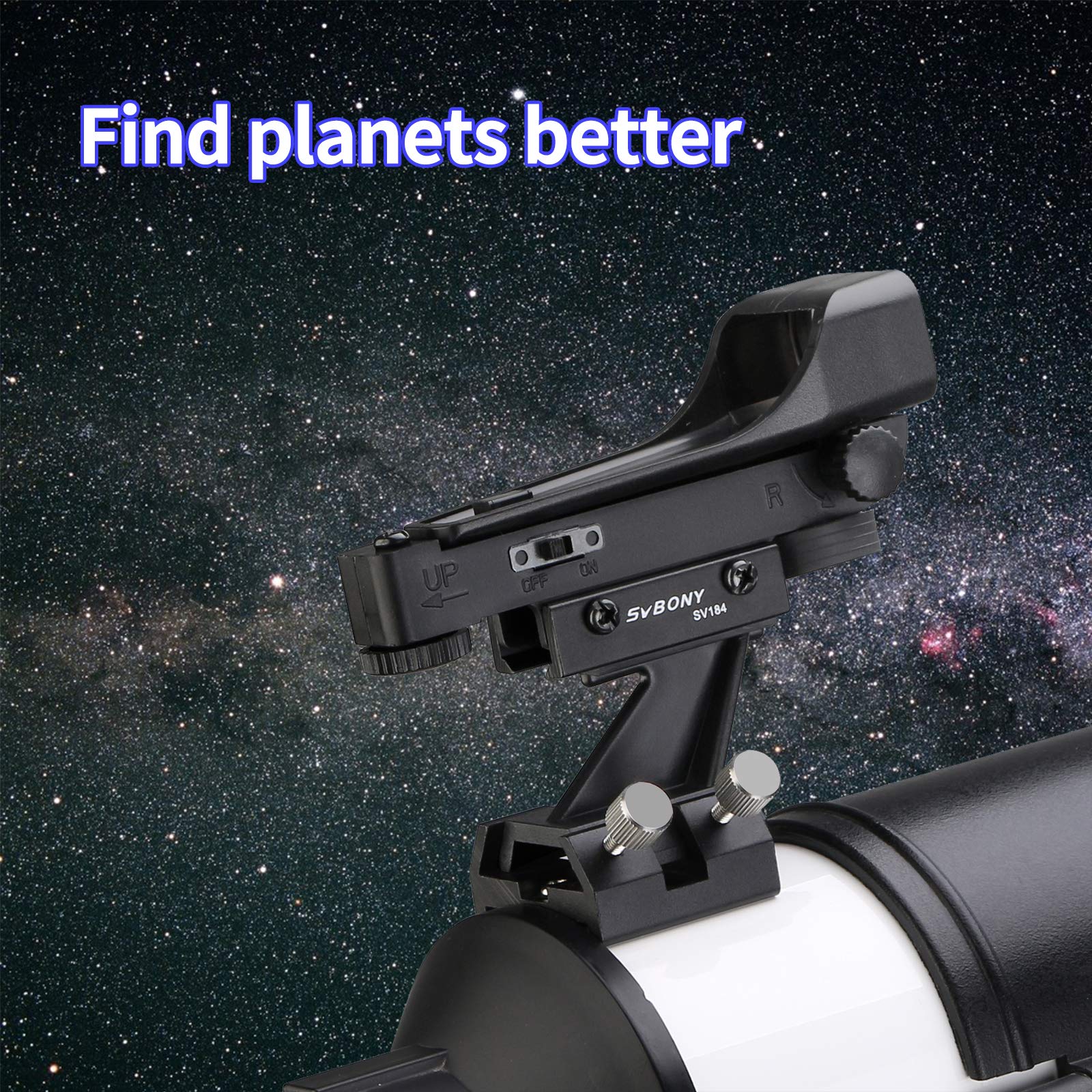 Svbony SV184 Telescopio Guia, Red Dot Guiados Telescopio Guidescope, Buscador de Aluminio con Soporte de Cola de Milano, Únicamente para Actividades Deportivas
