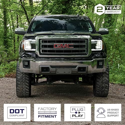 Miniatura 3 de Faros reflectores LED secuenciales compatibles con GMC Sierra 1500/2500/3500 2014-2018 (par)