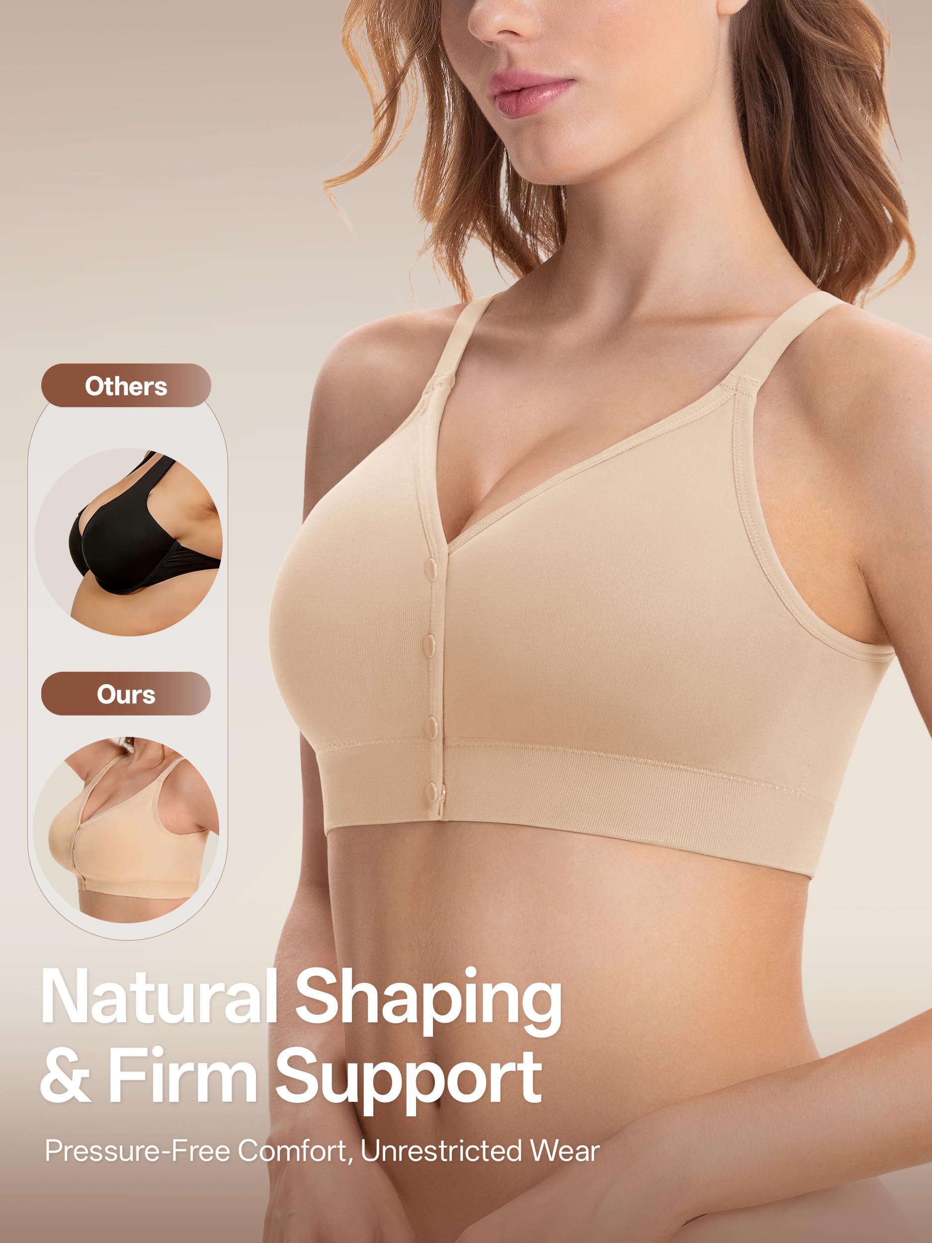 Angelhood Nahtlose BHs mit Frontverschluss nach Operationen, Sportbralettes