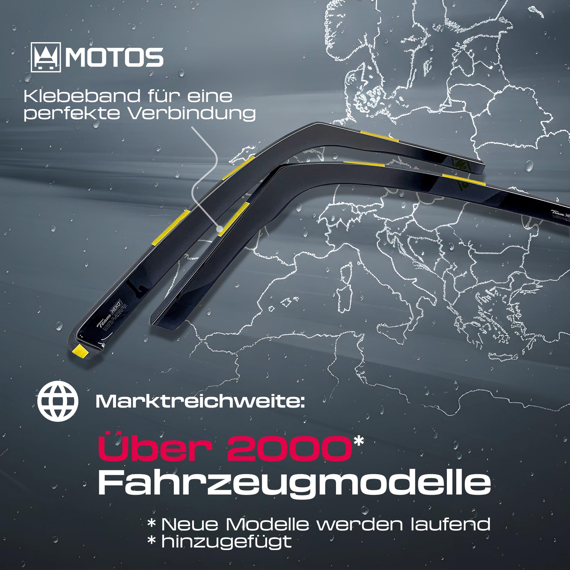MOTOS Deflectores de Viento para FORD MONDEO MK4 2007-2015 Duraderos y Robustos, Deflector de Lluvia, Reducción de Ruido y Turbulencias del Aire, Fácil Instalación, Protección Estética y Ahorro de Ene