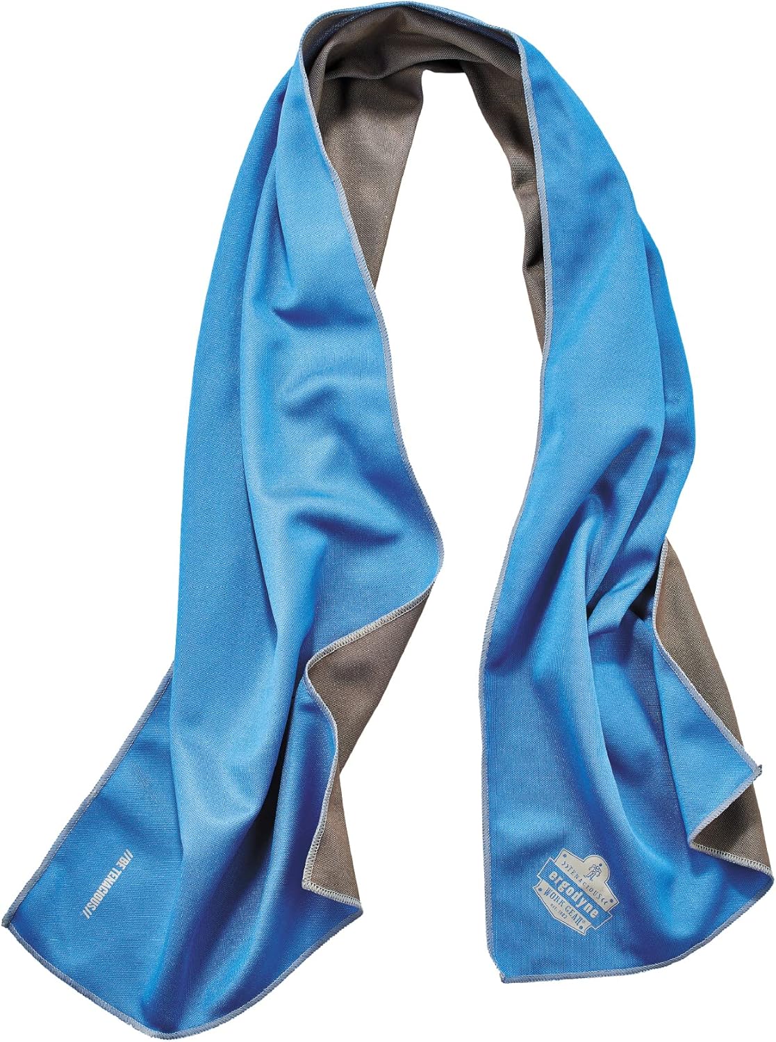 Ergodyne Chill-Its 6602MF Microfiber Cooling Towel - UPF 50+ Instant Neck Cooling Wrap, Soft & Absorbent, Blue 41" x 10"