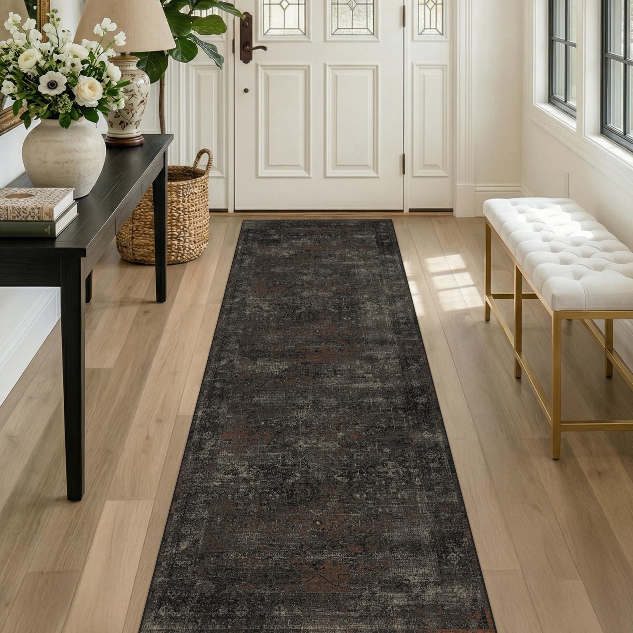 View 1 of ***STOCK IMAGE FOR REFERENCE***
TALANOVA Volcano Charcoal Runner Rug - 2'6" x 8'