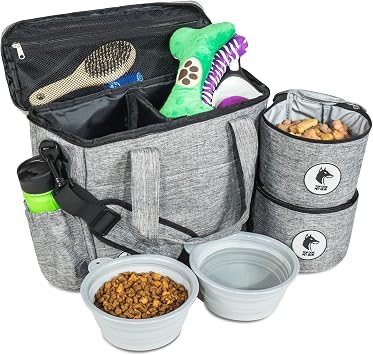 Top Dog Travel Bag - Travel Set for Dogs, Travel Bag, Food Storage Container and Collapsible Dog Bowl, Airline Approved 141 Parallel Import, Casual