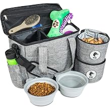 Top Dog Travel Bag - Travel Set for Dogs, Travel Bag, Food Storage Container and Collapsible Dog Bowl, Airline Approved 141 Parallel Import, Casual