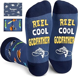 Dark Blue Reel Cool Socks - Funny Gifts For Godfather Step Dad Son In Law Cousin