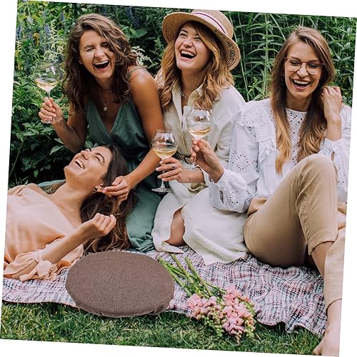 Vista 12 de DECHOUS Cojín de asiento para exteriores, cojines de silla redondos, silla plegable portátil, portátil, taburete de camping, cómodo taburete de Negro