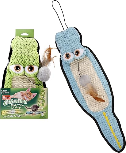 Hartz Cattracción con vid plateada y rascador de hierba gatera