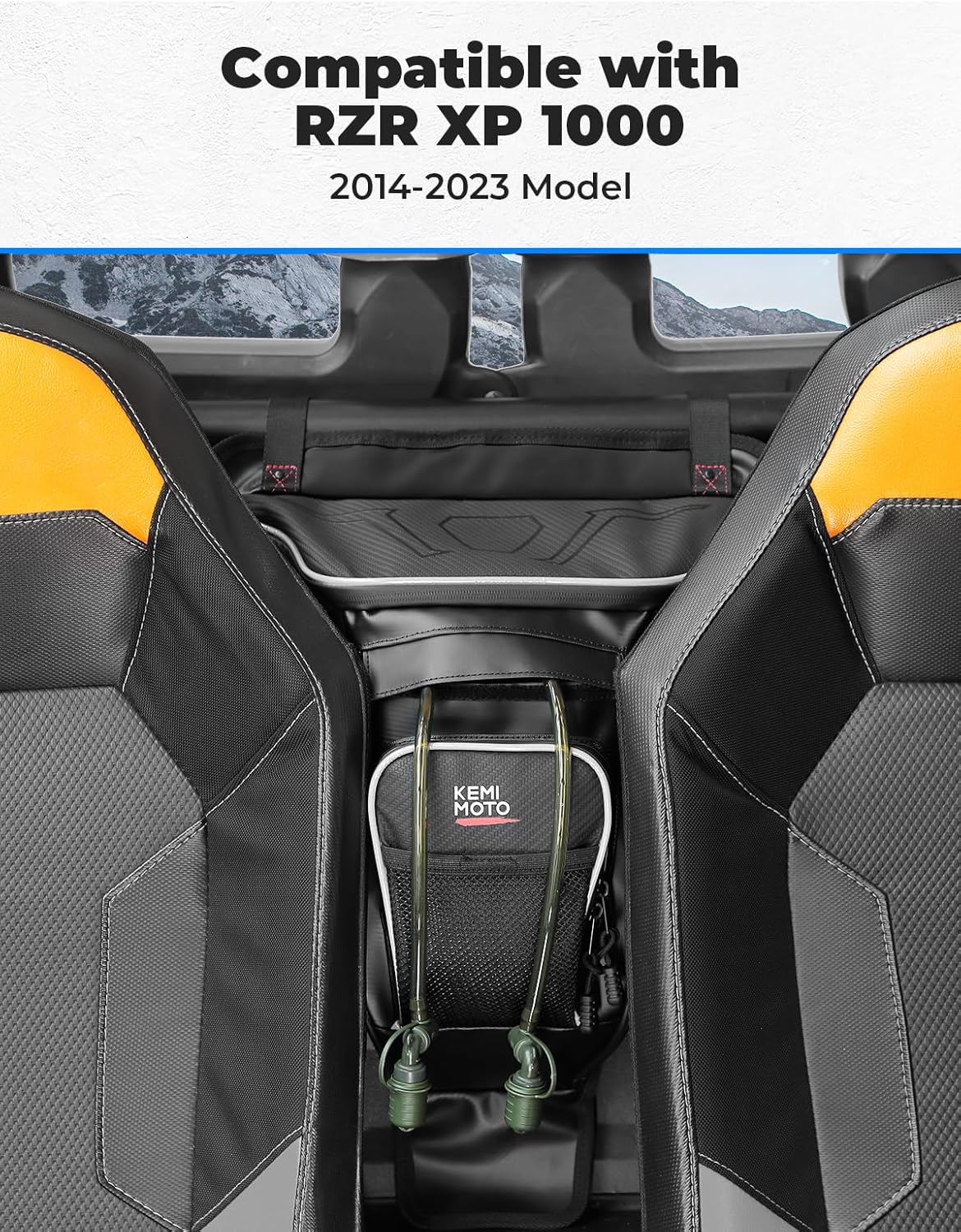 KEMIMOTO XP 1000 2-in-1 Cooler Storage Bag - Upgraded Shoulder Console and Seat Center Cargo Bag with 2 Hydration Backpacks, Compatible with Polaris RZR XP 1000, 900, 800, and 570