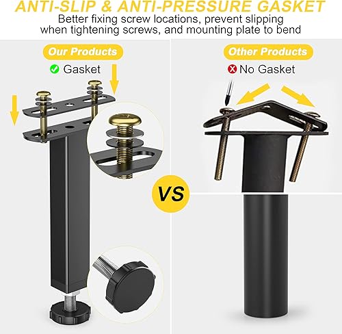 Miniatura 3 de Likapop 4 patas de soporte ajustables para marco de cama, listones de marco de cama, patas de apoyo central resistentes, adecuadas para kit de