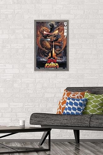 Vista 72 de Trends International Godzilla - Póster de pared Godzilla vs King Gidorah (1991), 14.725 x 22.375 pulgadas, paquete de póster y montaje prémium