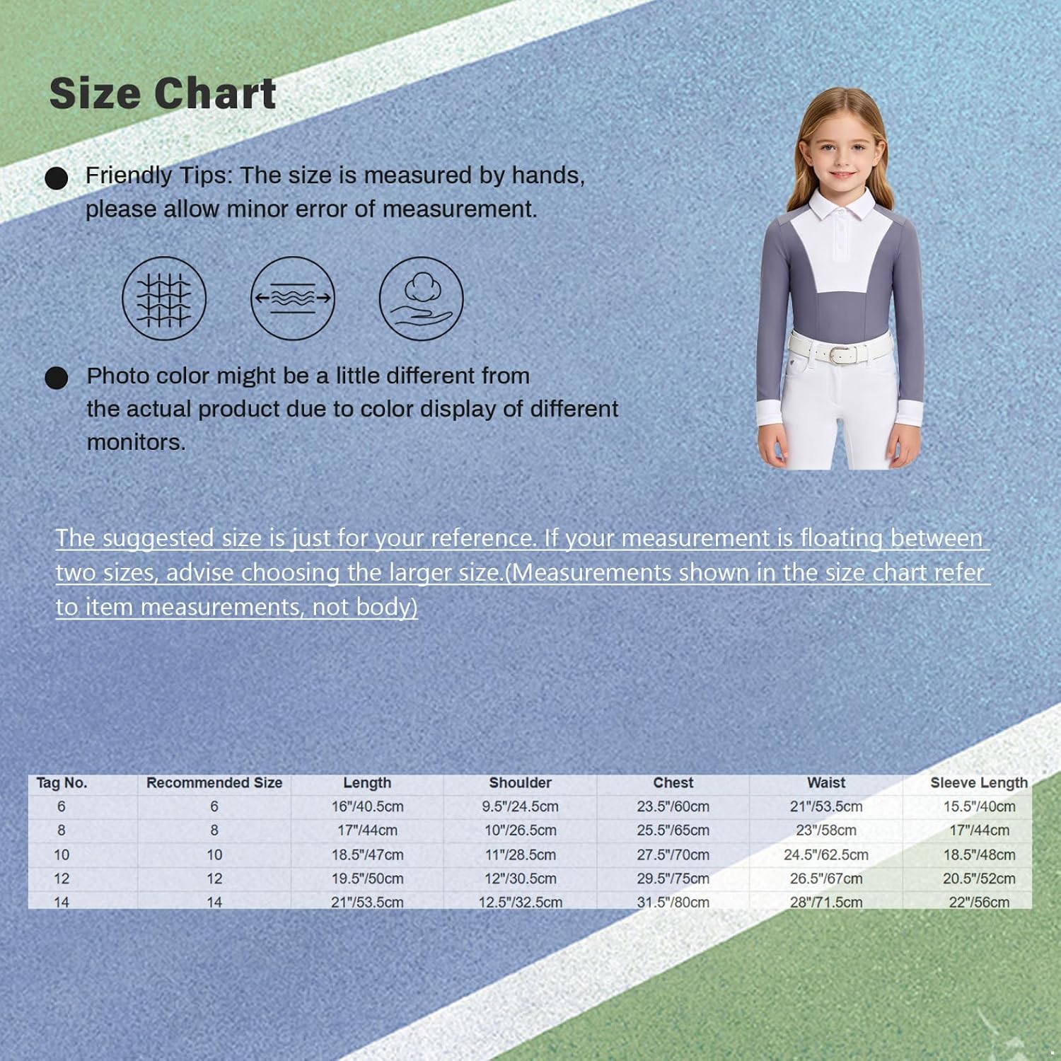Girls Half Zip Pullover Sweatshirt Moisture Wicking Equestrian Riding Top for Hiking Workout