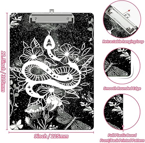 Miniatura 9 de Portapapeles de tamaño A4 con gancho para colgar y clip de perfil bajo, tablero de dibujo de plástico para enfermeras con impresión de casete azul