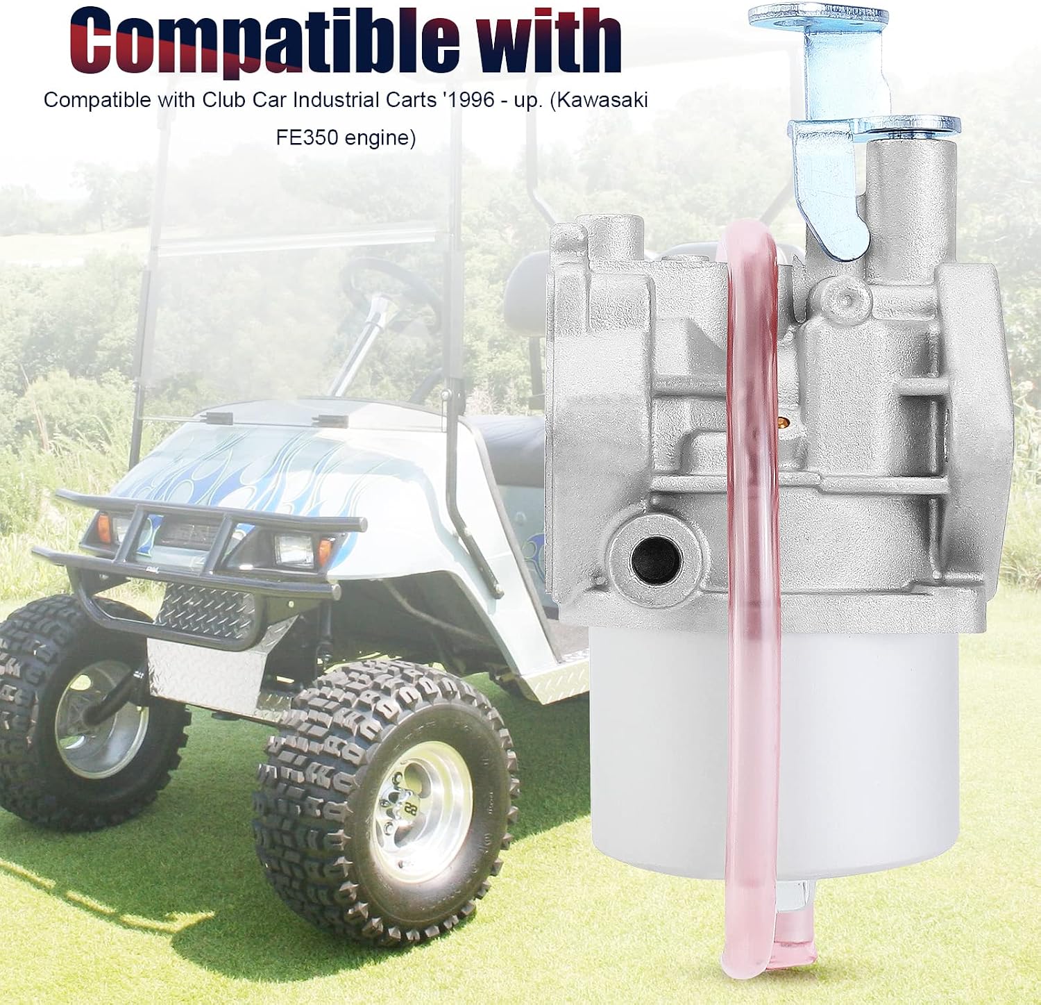 QAZAKY FE350 Carburetor + Fuel Pump Compatible with Golf Cart Club Car DS Precedent Turf Carryall OHV Kawasaki FE350 Engine 1016441-01 1018059-01 1019059-01 1035245-01 1016478 1016438 1016439 1016440