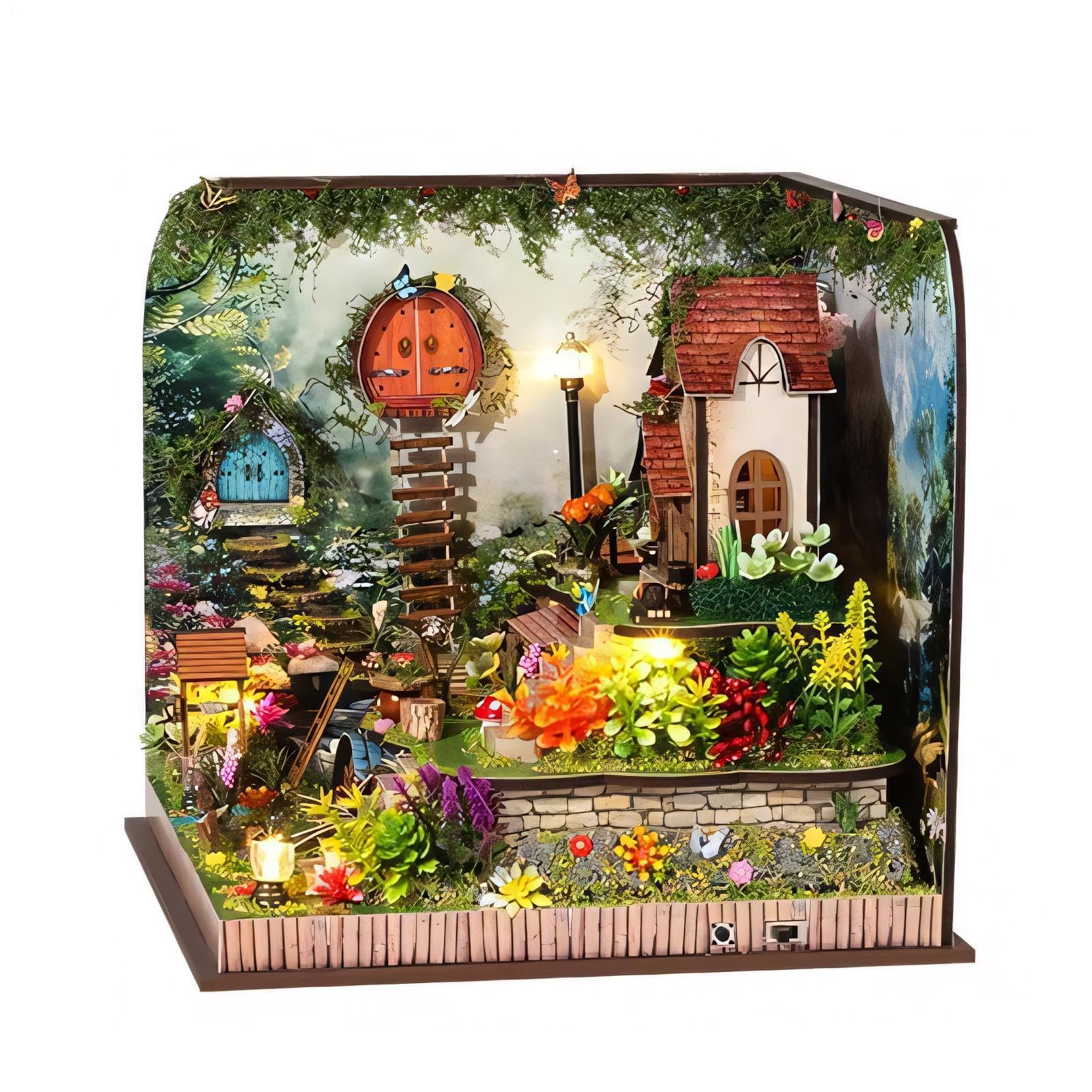 Casa in Miniatura Kit Creativo per Angolo Lettura Fai da Te, Decorazione da | Decorazione Artigianale Fiorita Adolescenti, Casa, Biblioteca, Camera Da , Espositore Per Libreria, Vacanze