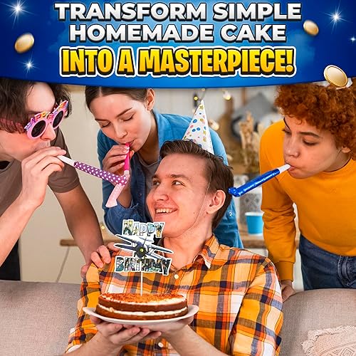 Miniatura 49 de Decoración para tartas de feliz cumpleaños para mujer, decoración vibrante y brillante para tartas con cartón resistente, fácil de instalar