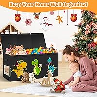 Vista 3 de Caja de Juguetes Extra Grande, Cofre de Juguetes Plegable para Niños Pequeños Organizador de Almacenamiento para Niños, Cajas Contenedoras