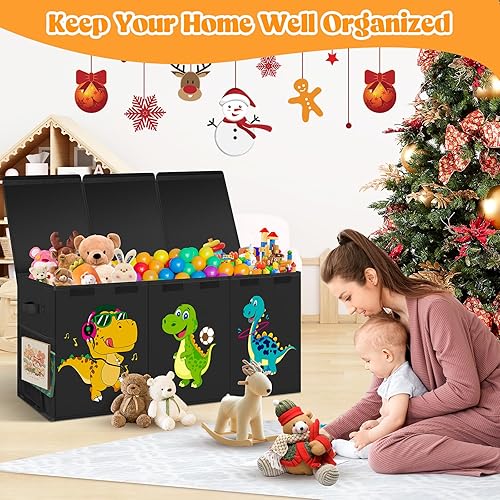 Miniatura 3 de Caja de Juguetes Extra Grande, Cofre de Juguetes Plegable para Niños Pequeños Organizador de Almacenamiento para Niños, Cajas Contenedoras