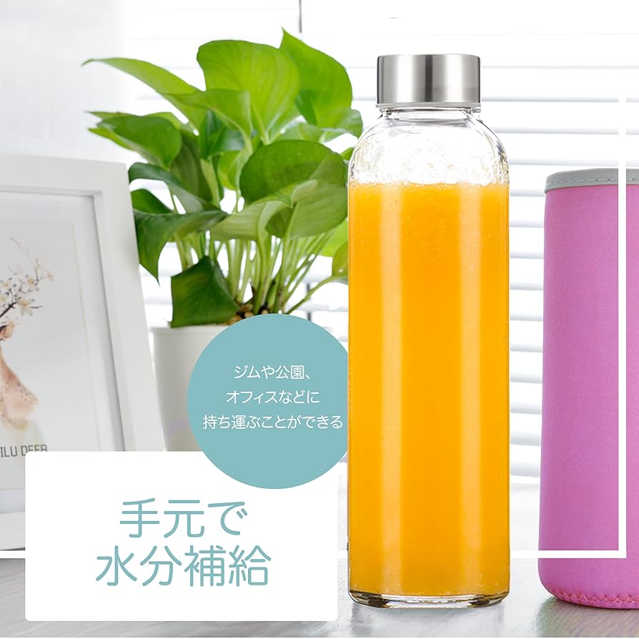 ガラス製水筒 ステンレスキャップ付き Amazon｜Otis Classic ガラス 水筒 532ml 6個 デラックス セット