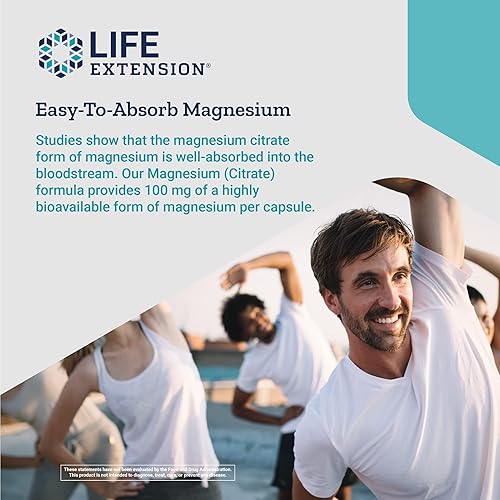 Miniatura 4 de Life Extension Cápsulas de magnesio de 100 mg y 500 mg - Salud del corazón, salud ósea, apoyo inmunológico