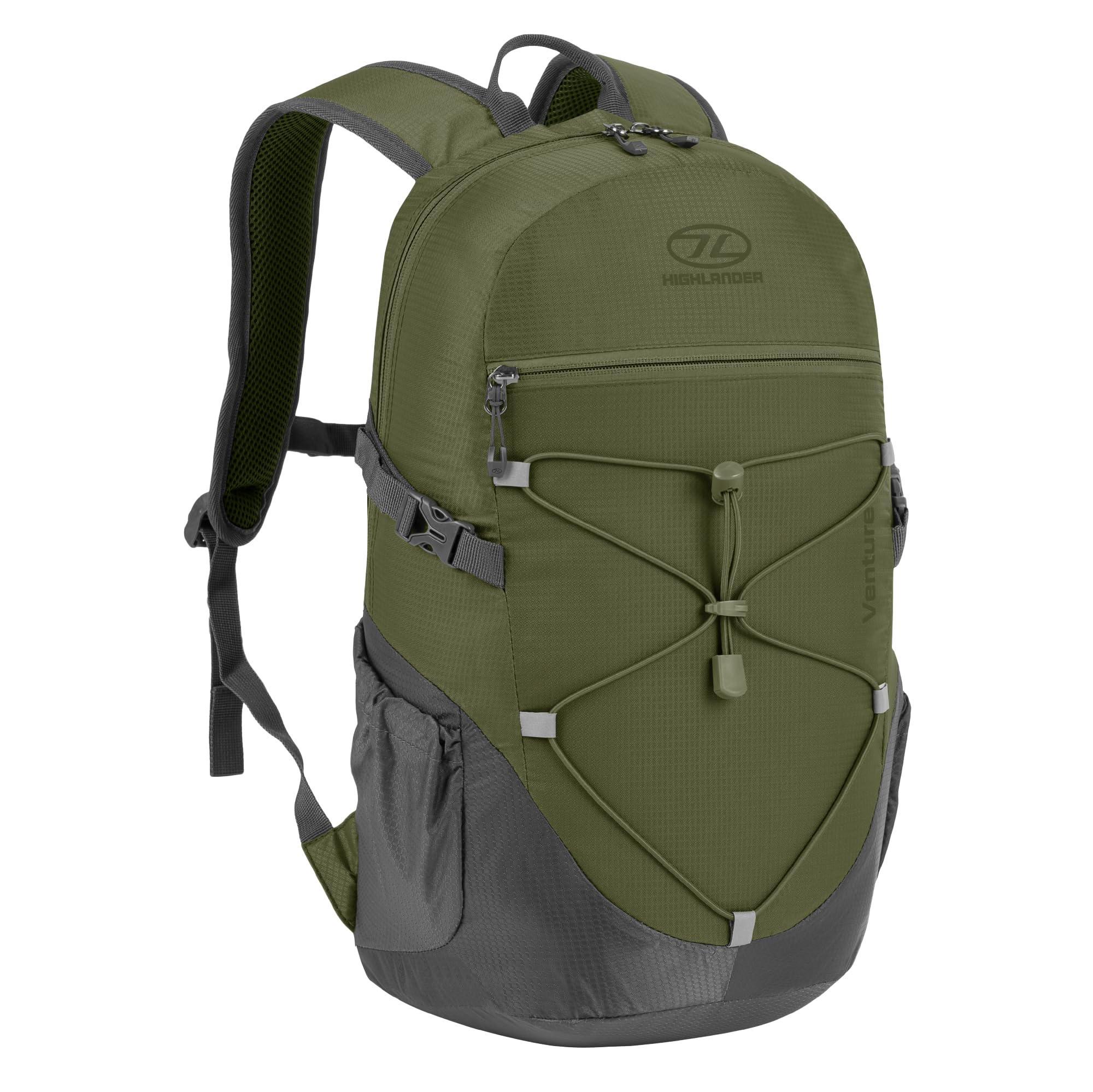 Highlander Venture Backpack 20L Daypack Bag Rucksack Hiking Olive/Grey