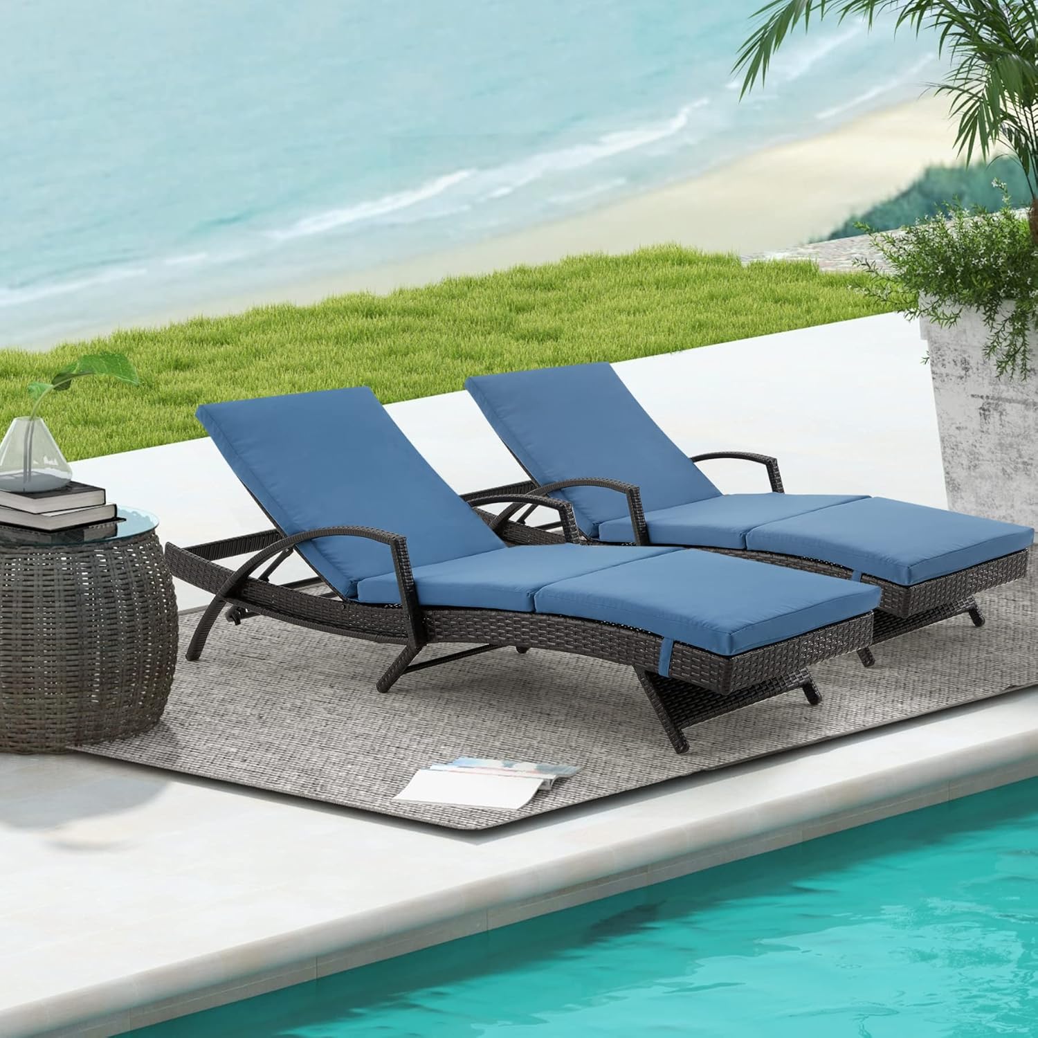 Outdoor Chaise Alta Grande Chaise Lounge Set Di Sedie Chaise - Main Image