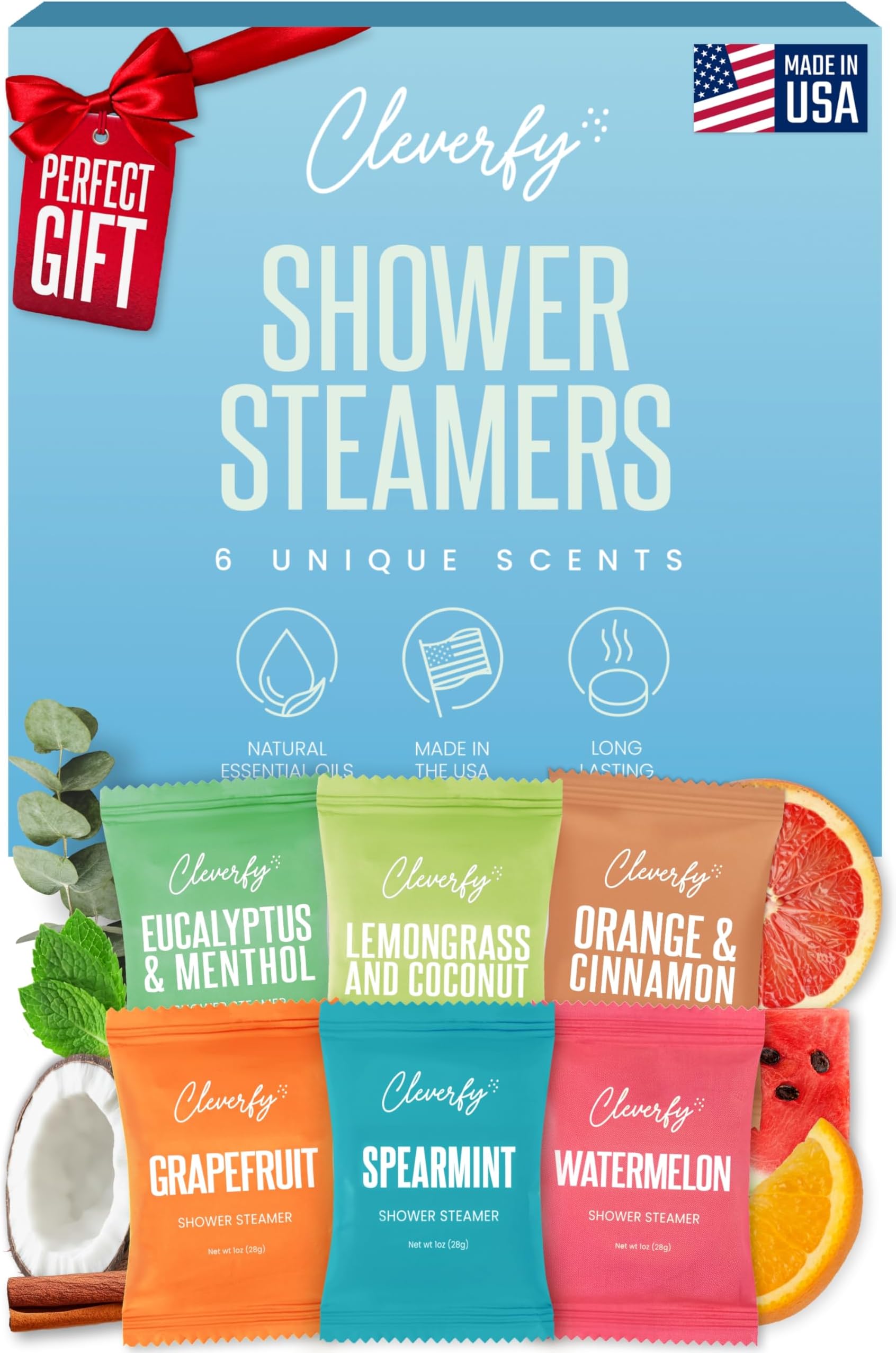 Cleverfy Shower Steamers Aromatherapy - Birthday Gifts for Women, Mom, Wife, Grandma, Her, Best Friend, Daughter, Sister, Teens & Girlfriend - 6 Lagoon