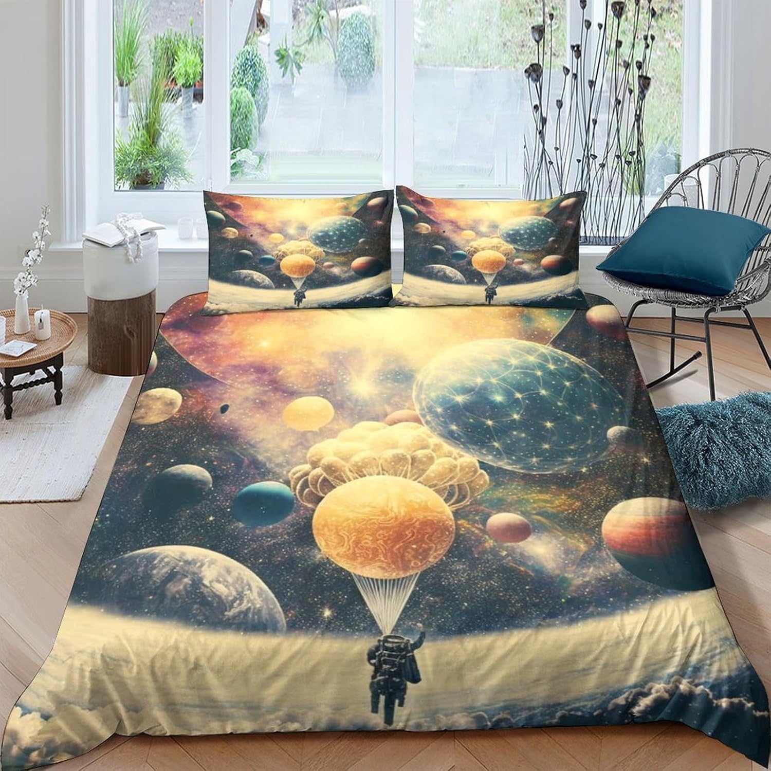 Parure de lit Voie Lactée 3D 200x200cm, linge de lit d'exception Ant-95853064251