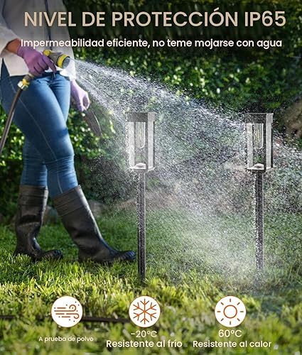 Miniatura 3 de Luces solares brillantes para senderos exteriores, impermeables para jardín, patio, camino de entrada y sendero, iluminación paisajística con
