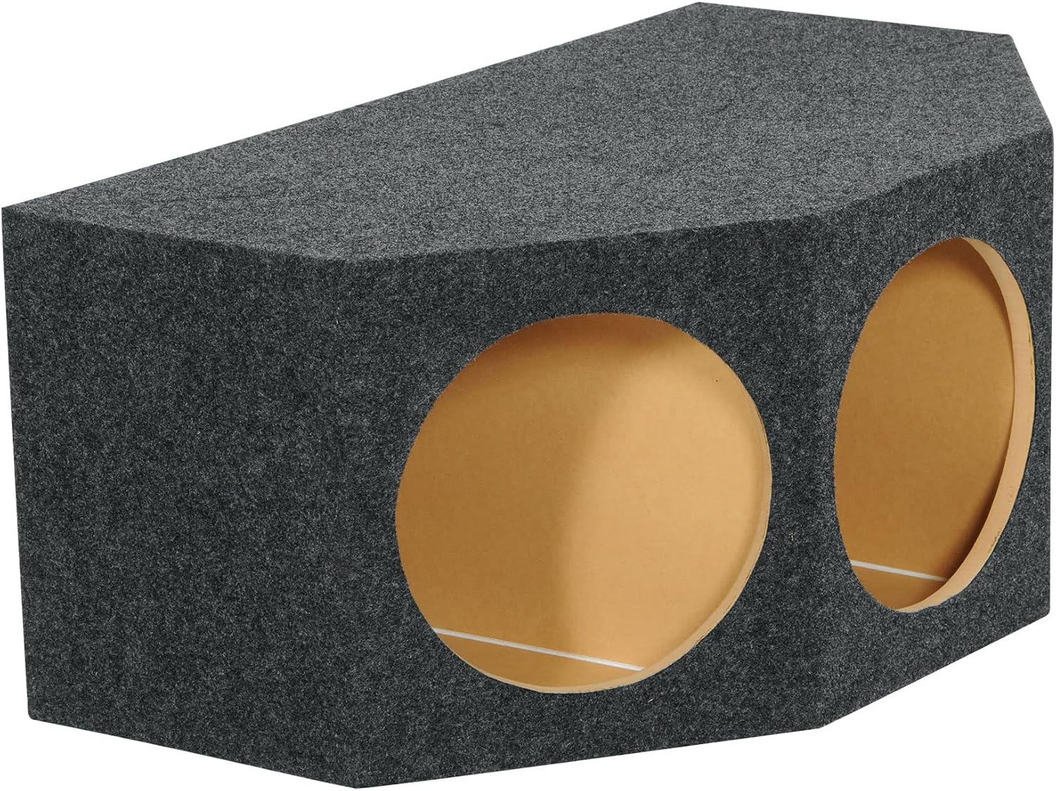 Rockville RT12A-3 Triple 12" Sealed Subwoofer Enclosure, Angled Front, 3/4" MDF, Gold Spring Terminals, Made in USA, 35" x 20.25" x 15" for Car Audio