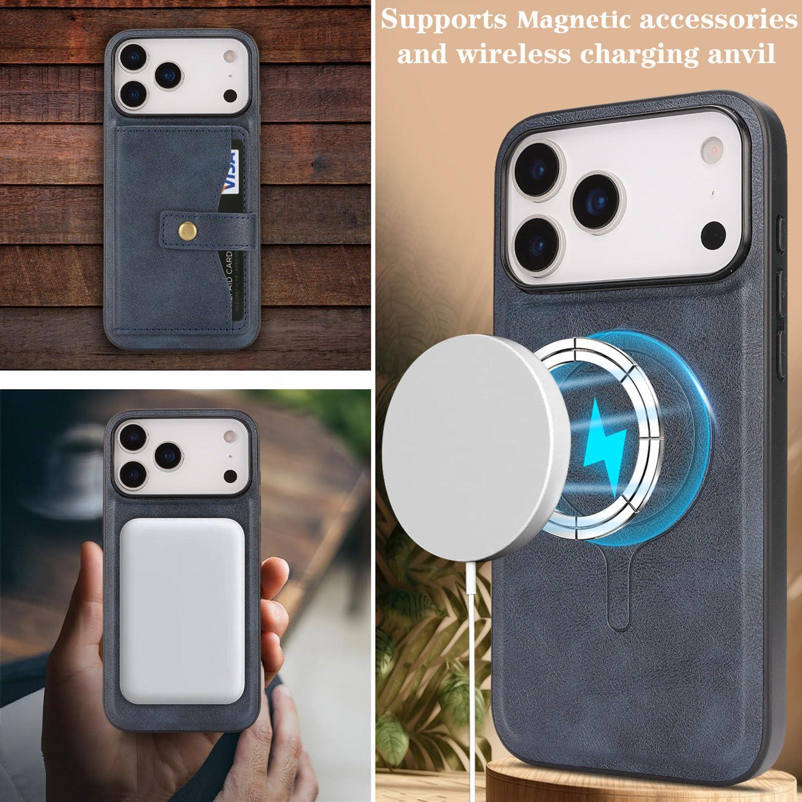 Skórzane etui do iPhone 18 Pro Max/18 Pro, portfel zdejmowany