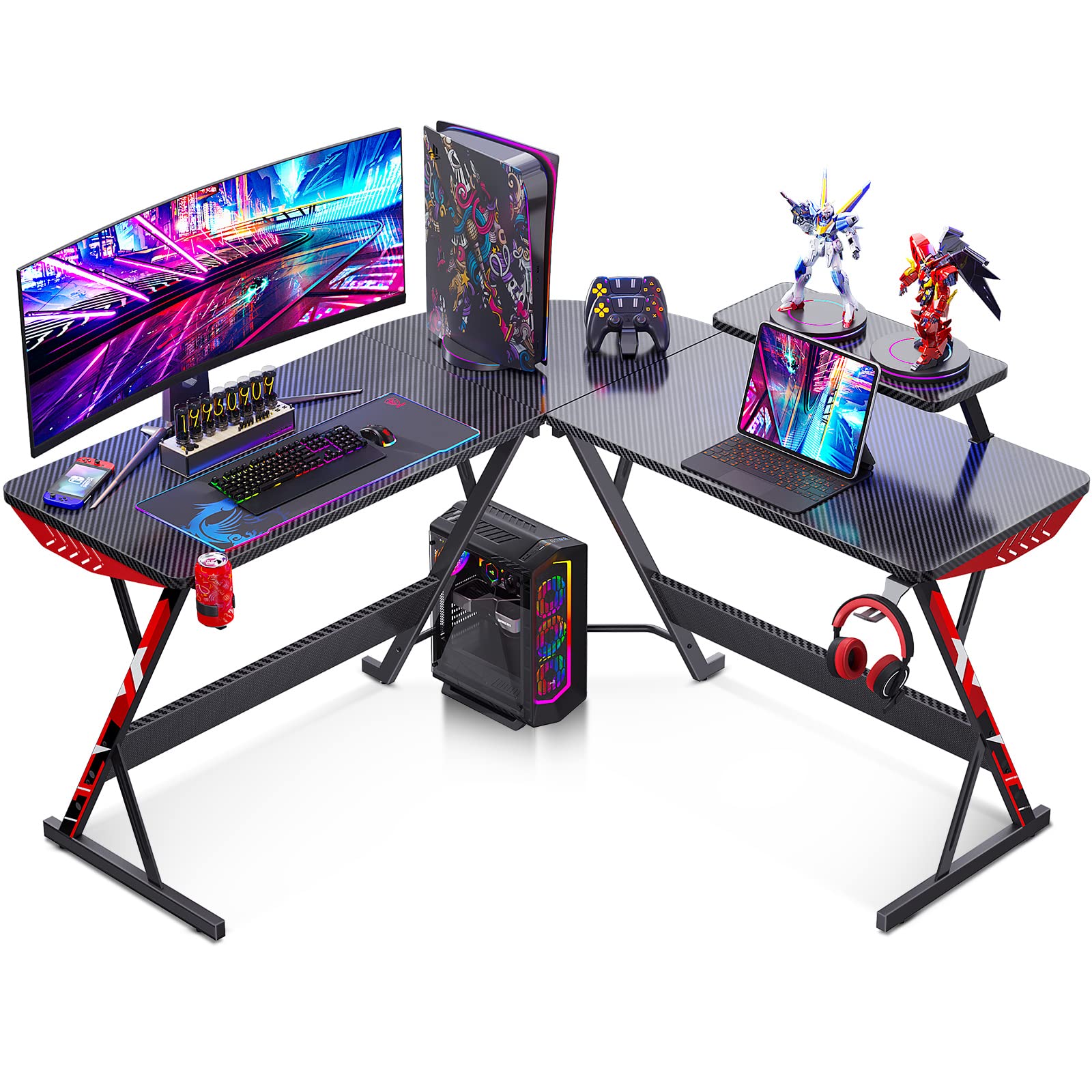 Buy MOTPK L Shaped Gaming Desk, Gaming Table L Shape, Computer Desk for