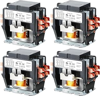 Dreyoo 1 Pack Carrier HVAC Motor Contactor, 120V 30 Amp Coil 2 Pole Replacement Relays Compatible with C230B, Air Conditioner, Heat Pump, Refrigeration Systems