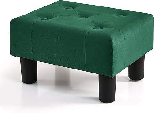 Miniatura 22 de BRIAN & DANY Taburete pequeño para pies, taburetes de cuero para pies con patas, taburete pequeño estable para sala de estar, marrón marrón,