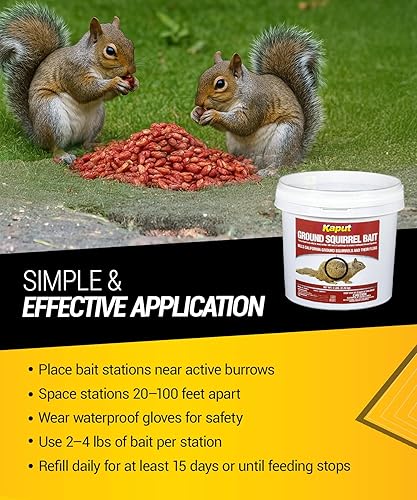 Miniatura 6 de Kaput Cebo de ardilla terrestre  eficaz para matar pulgas y ardillas con diphacinona e imidacloprid  Control de plagas dirigido para uso al aire