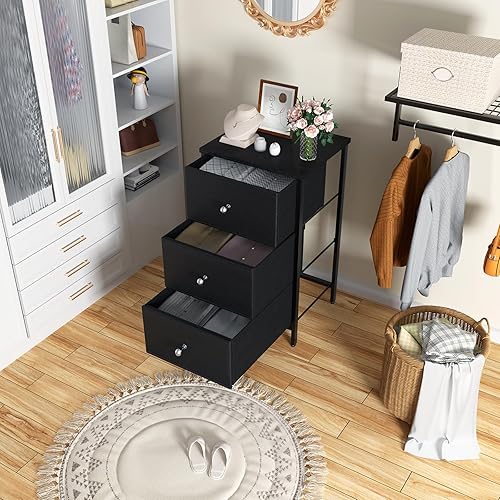 Miniatura 43 de BOLUO - Juego de 2 mesitas de noche, color blanco, juegos de mesita de noche y cómoda para dormitorio, mesa auxiliar con cajones de tela,