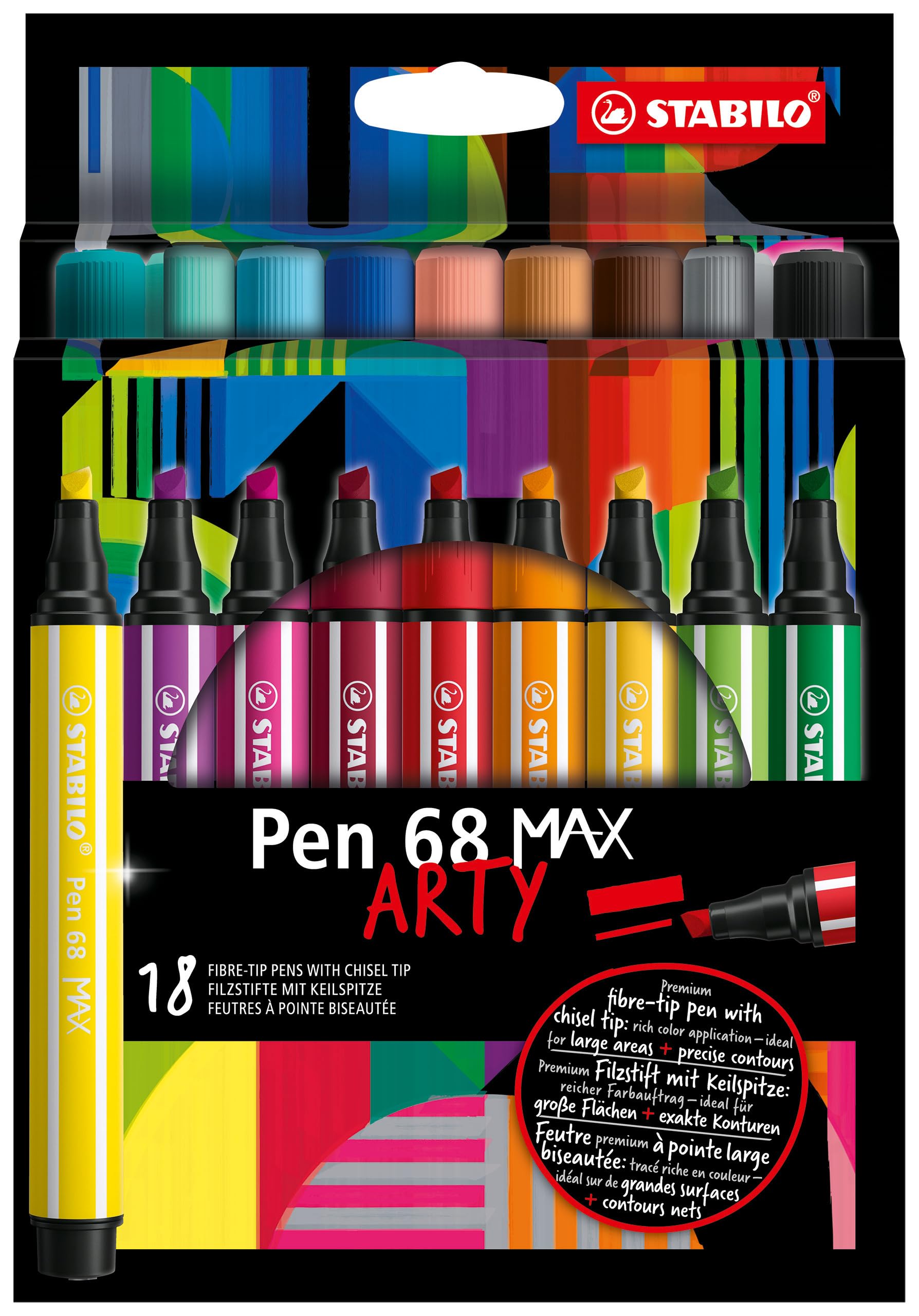 STABILO Pen 68 - Viltstift - ARTY - Set Met 24 ... | Lobbes Speelgoed
