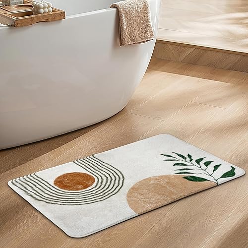 Miniatura 2 de Alfombras de baño bohemias de 17 x 24 pulgadas para decoración de baño, tapete de baño antideslizante y absorbente de microfibra de felpa suave,