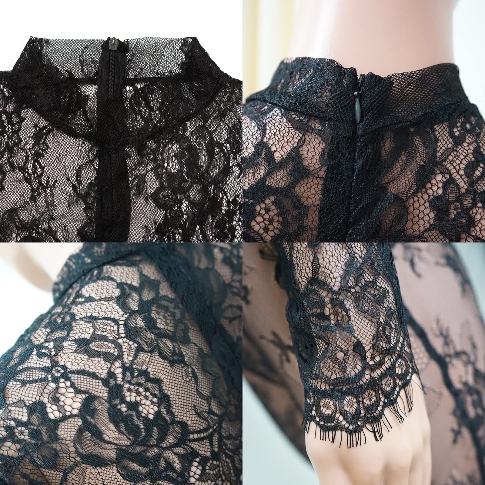 Combinaison Transparente En Dentelle Sexy Pour Femmes Jumpsuit À Manches Longues Party Nightclub Pantalon Long Combishort En Maille Moulante Transparente