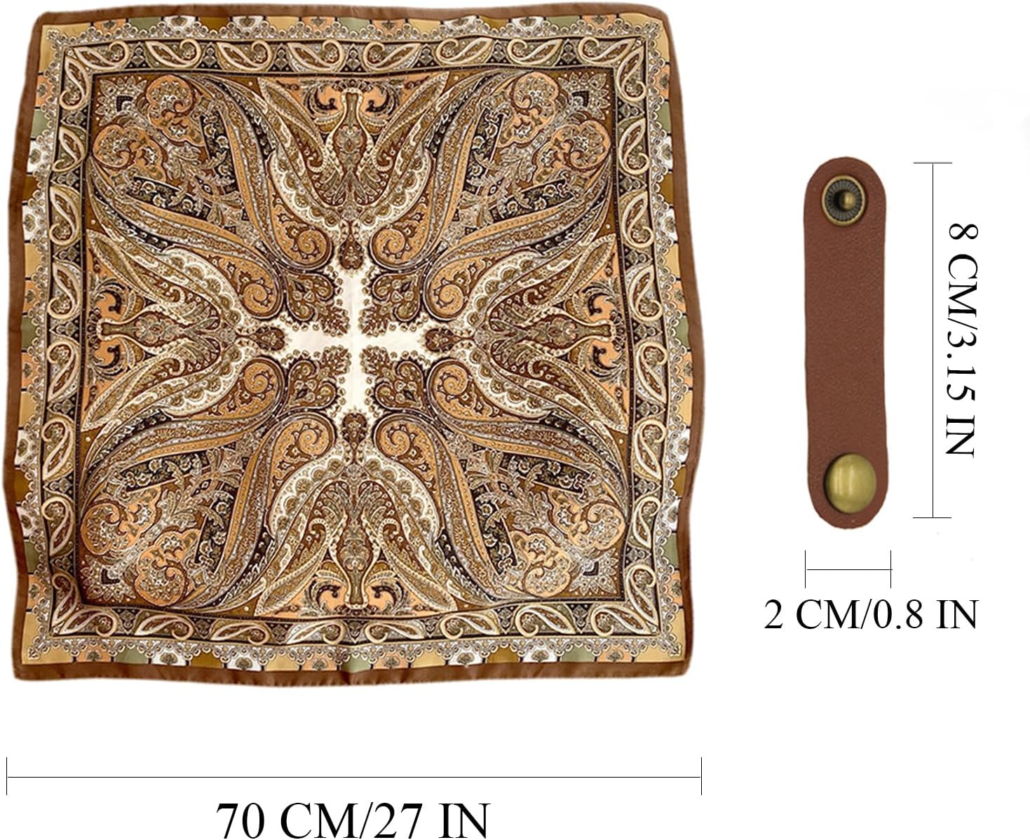 Square Scarf for Men Silk Feel Neck Scarf Satin Bandana Neckerchief Head Scarves Fashion Gifts for Men Formal Casual Business - Image 2