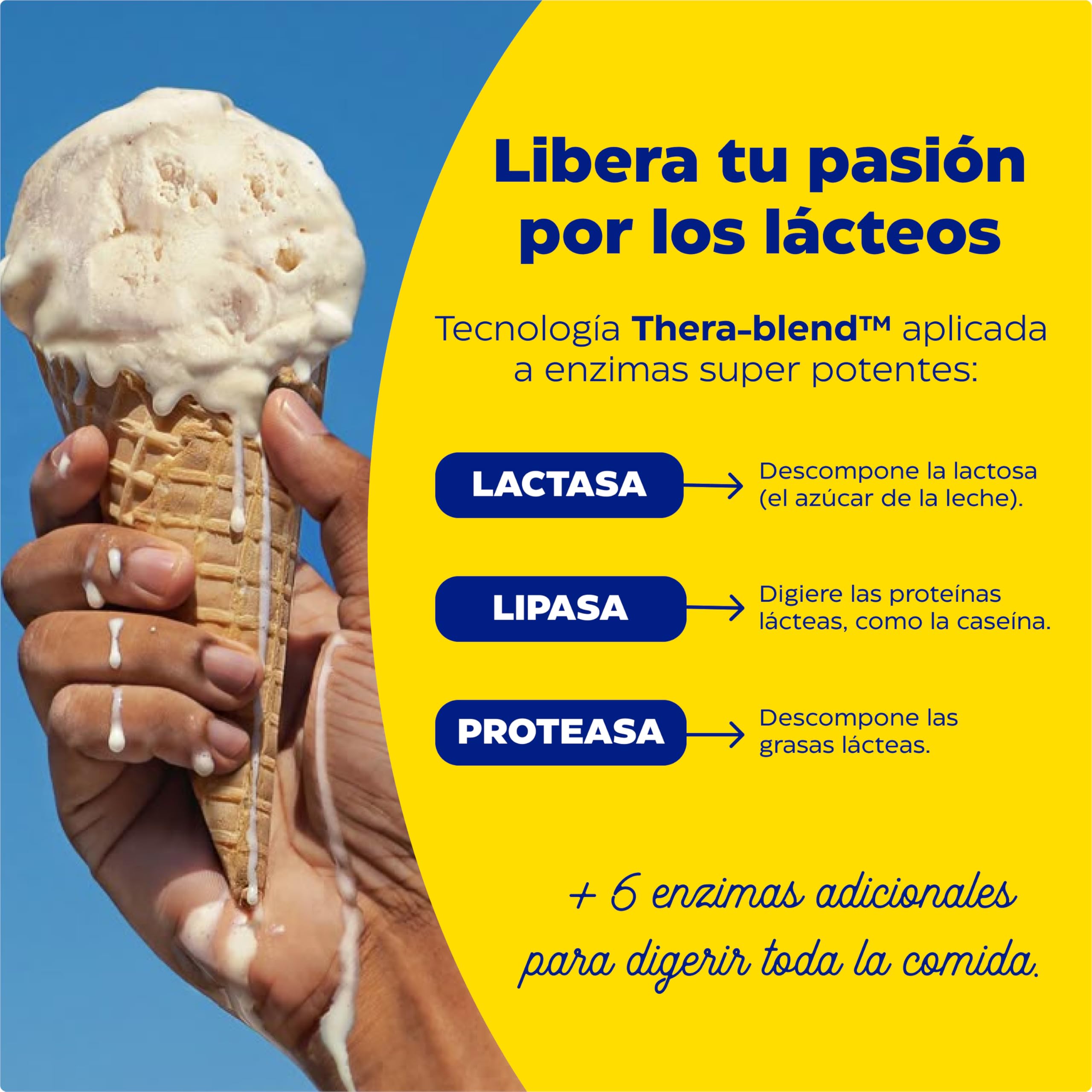 Enzymedica, Lacto, Fórmula Enzimática de Acción Rápida para la Intolerancia a Lactosa y a Caseína, contra la Contaminación Cruzada, Sin Gluten, Vegana, 90 Cápsulas