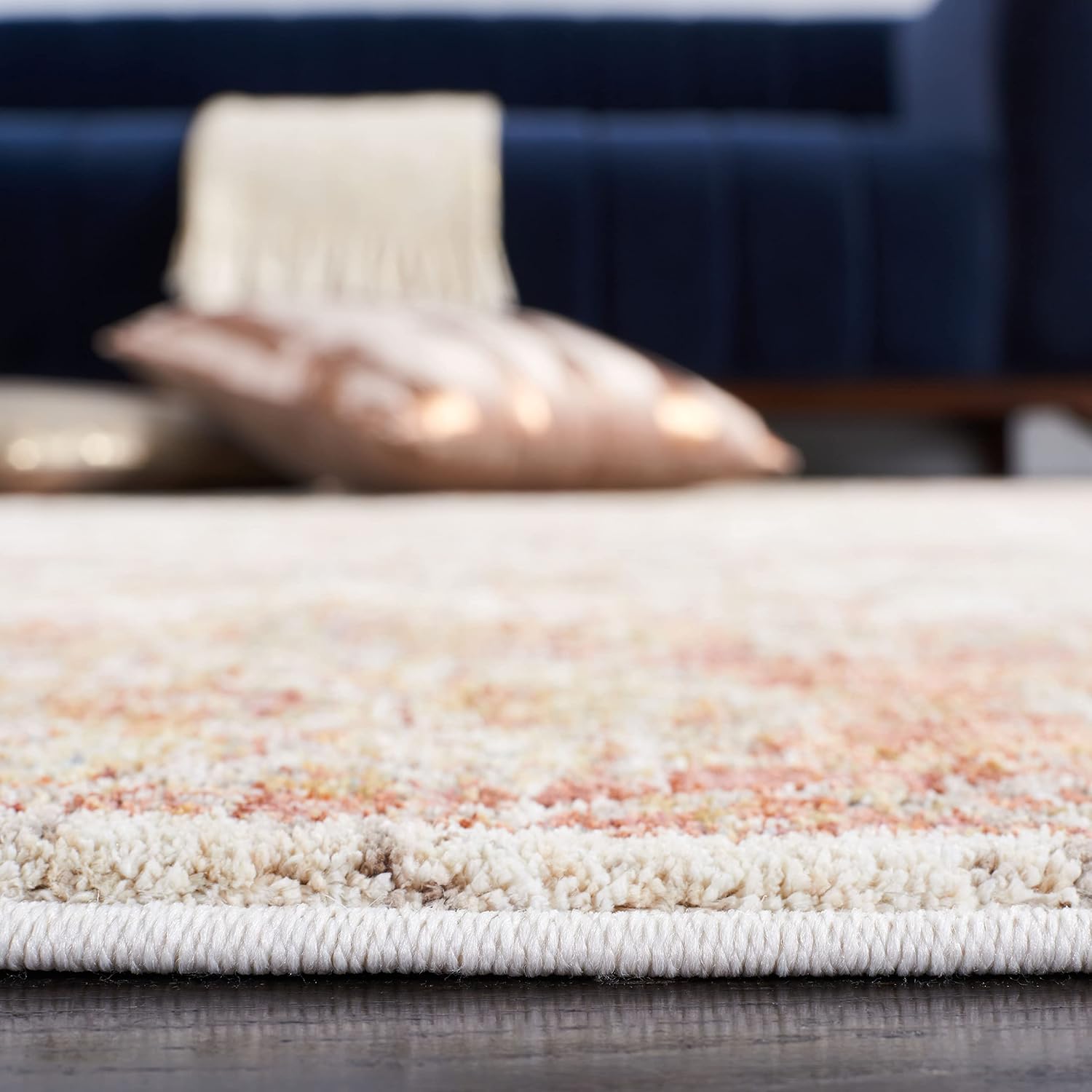 SAFAVIEH Valencia Collection Runner Rug - 2' x 8', Ivory & Rust, Vintage Traditional Oriental Design, Non-Shedding & Easy Care, Ideal for High Traffic Areas in Living Room, Bedroom (VAL570B)