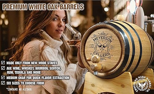 Miniatura 2 de Barril de envejecimiento de roble personalizado de 1 litro para vino con soporte, bung y espita Age Mead, cócteles, bourbon, whisky, cerveza y