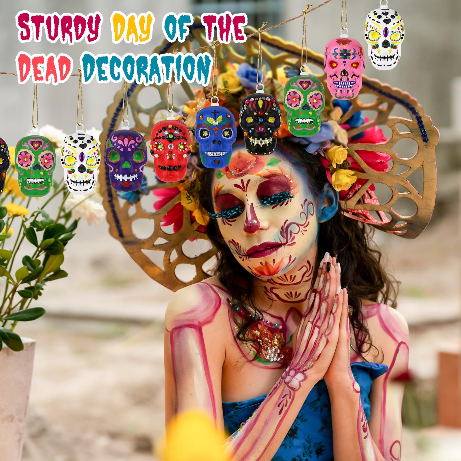12PCS Day Of The Dead Ornaments-Dia De Los Muertos Jordan-186592