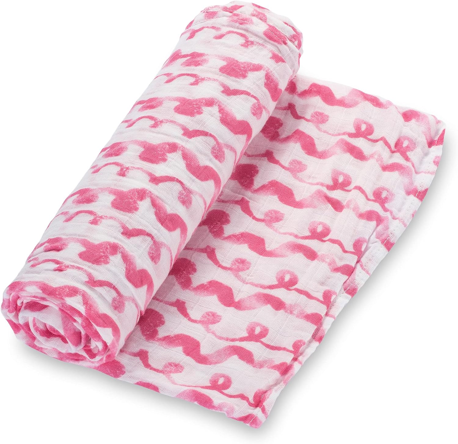 LollyBanks Baby Blanket for Girls, Large 47 x 47 Inches Soft Muslin Swaddle Blankets, Breathable and Lightweight 100% Cotton Baby Receiving Blankets, Baby Essentials, Registry (Pink Wave Print) LollyBanks Baby Blanket for Girls, Large 47 x 47 Inches Soft Muslin Swaddle Blankets, Breathable and Lightweight 100% Cotton Baby Receiving Blankets, Baby Essentials, Registry (Pink Wave Print)