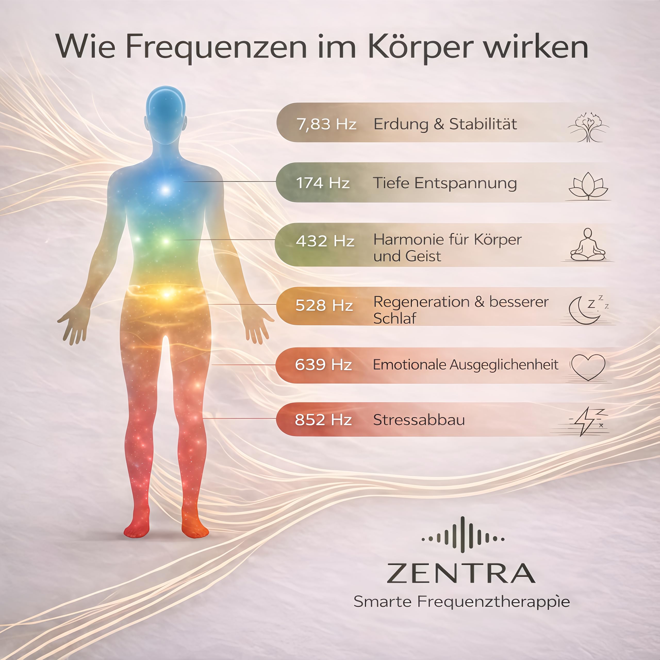 ZENTRA Premium-Gerät Schumann Resonanzgenerator, einstellbar mit Display und USB-Anschluss, Frequenzgenerator für Einschlafhilfe, Entspannung und Meditation, natürliche Raumharmonie