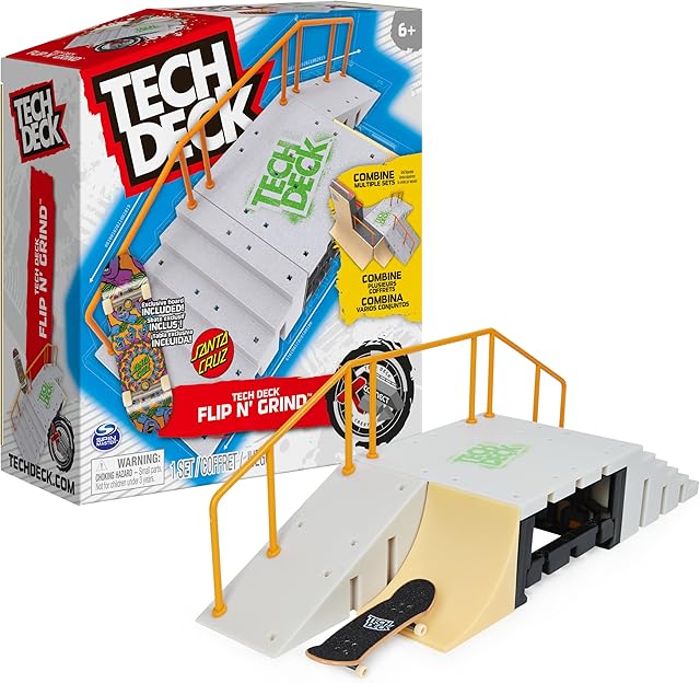 Tech Deck 6064809 X-Connect Park Creator-Flip N' Grind Adjustable and Buildable Gift Set with Unique Fingerboard