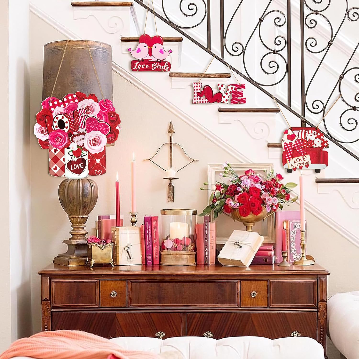 2 Carteles De Pared De Madera Con Forma De Corazón Para Decoración Del