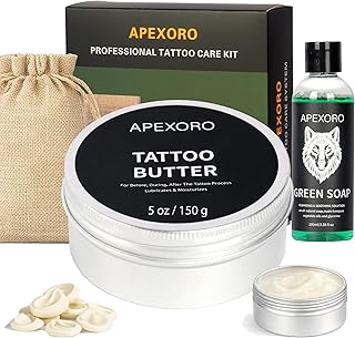 Tattoo Aftercare Kit – Full-Size 5oz Tattoo Butter, Vegan & Non-Greasy B...