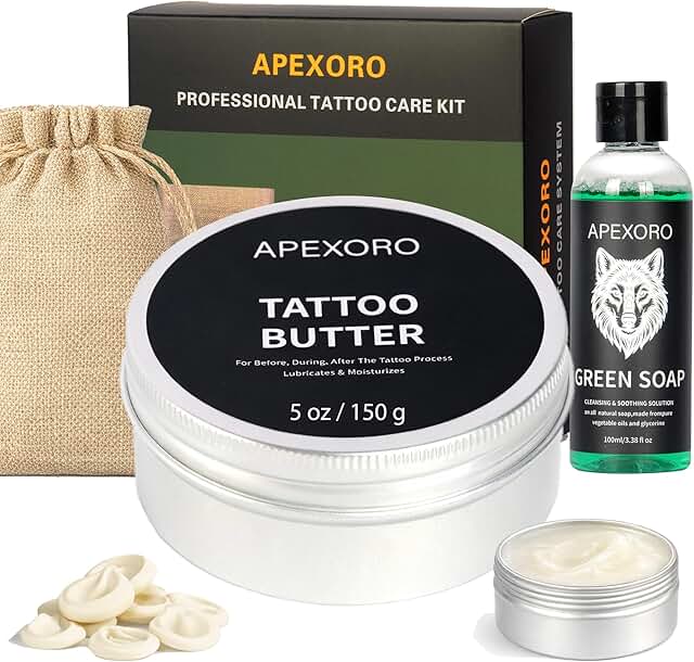 Tattoo Aftercare Kit – Full-Size 5oz Tattoo Butter, Vegan & Non-Greasy B...